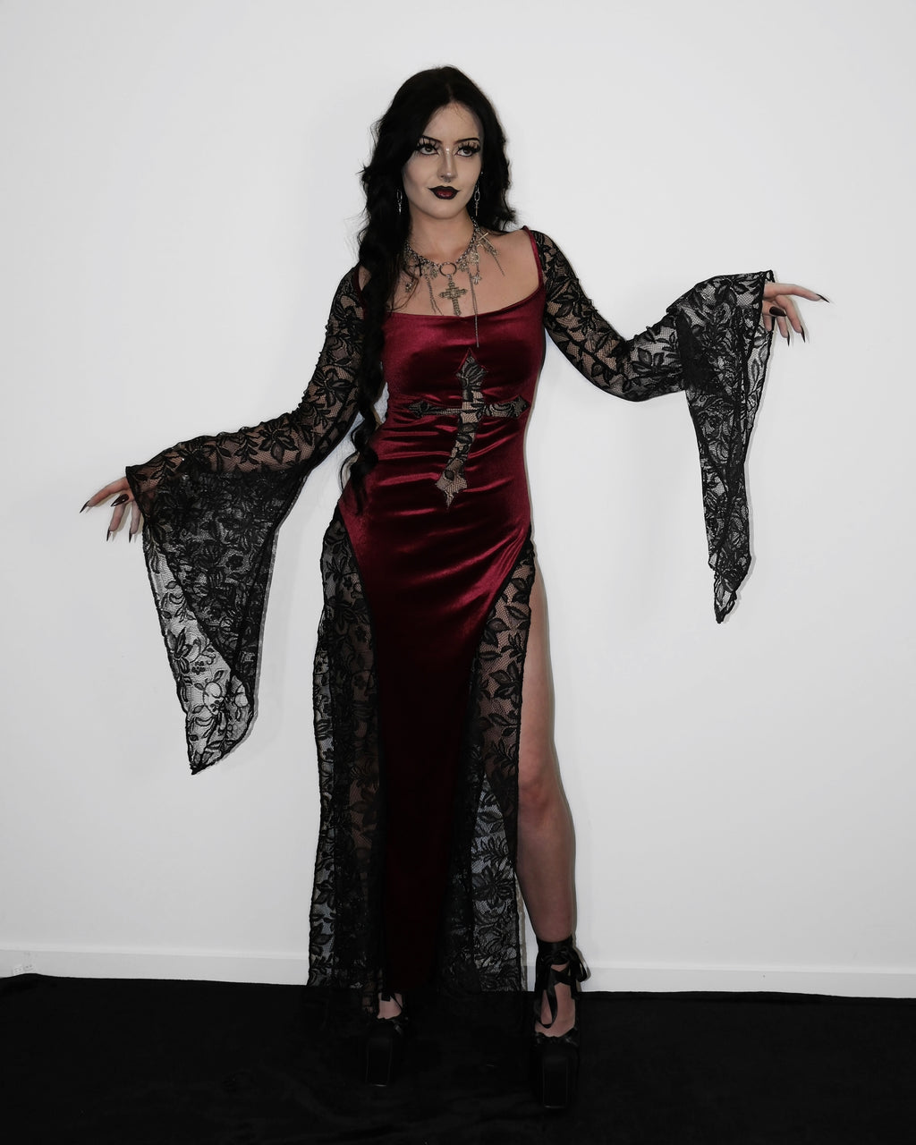 Haunted dress- Burgendy