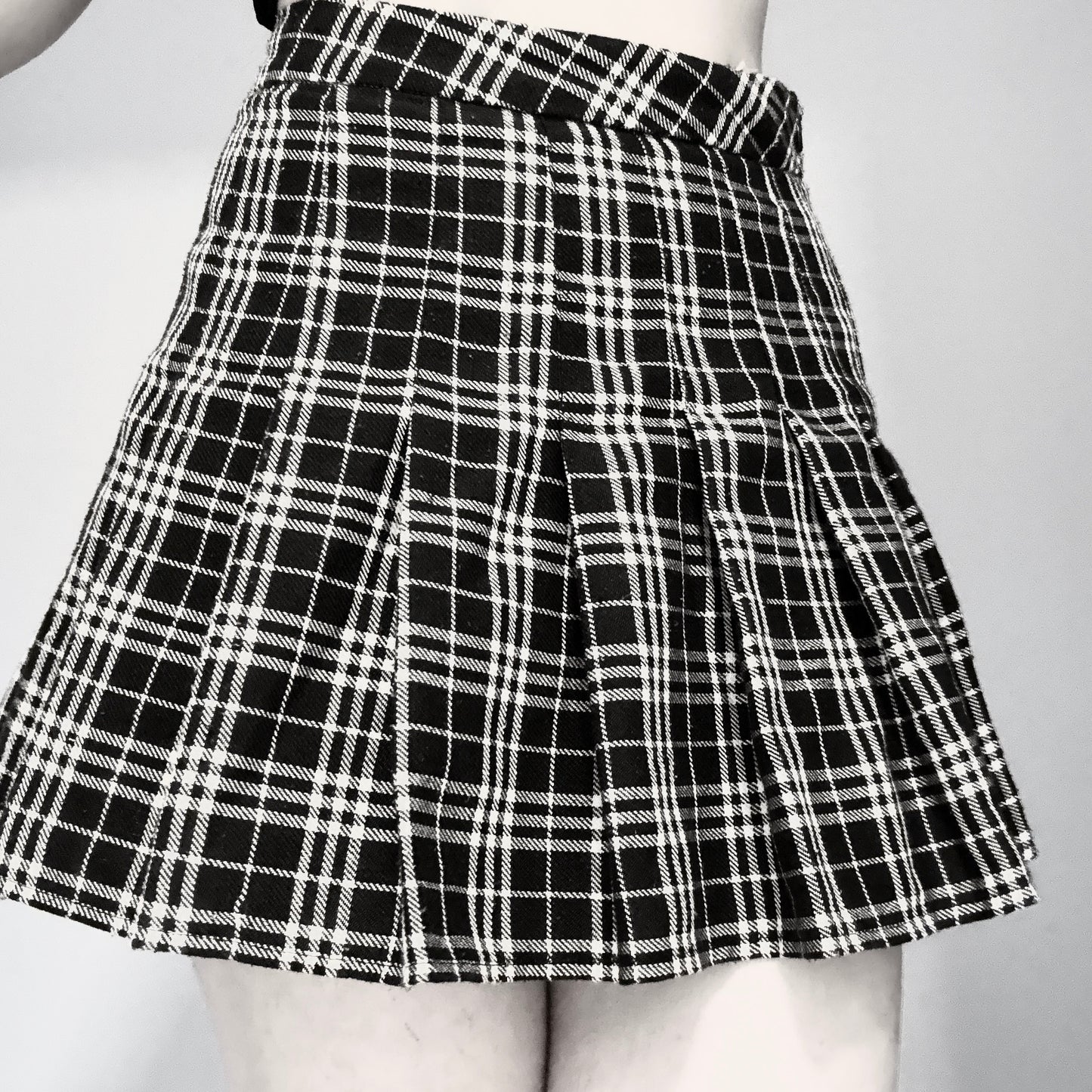 Pleated plaid skirt